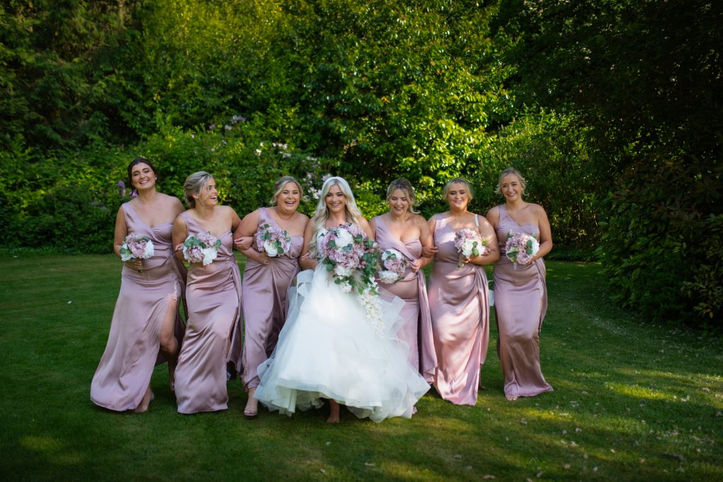 MK Wedding Photography bridesmaids at Bosworth Hall Hotel